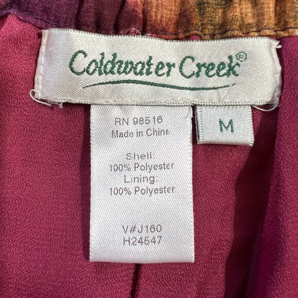 Coldwater Creek Womens Midi Skirt A Line Floral Print Pleated Lined Pink Medium - Picture 7 of 8